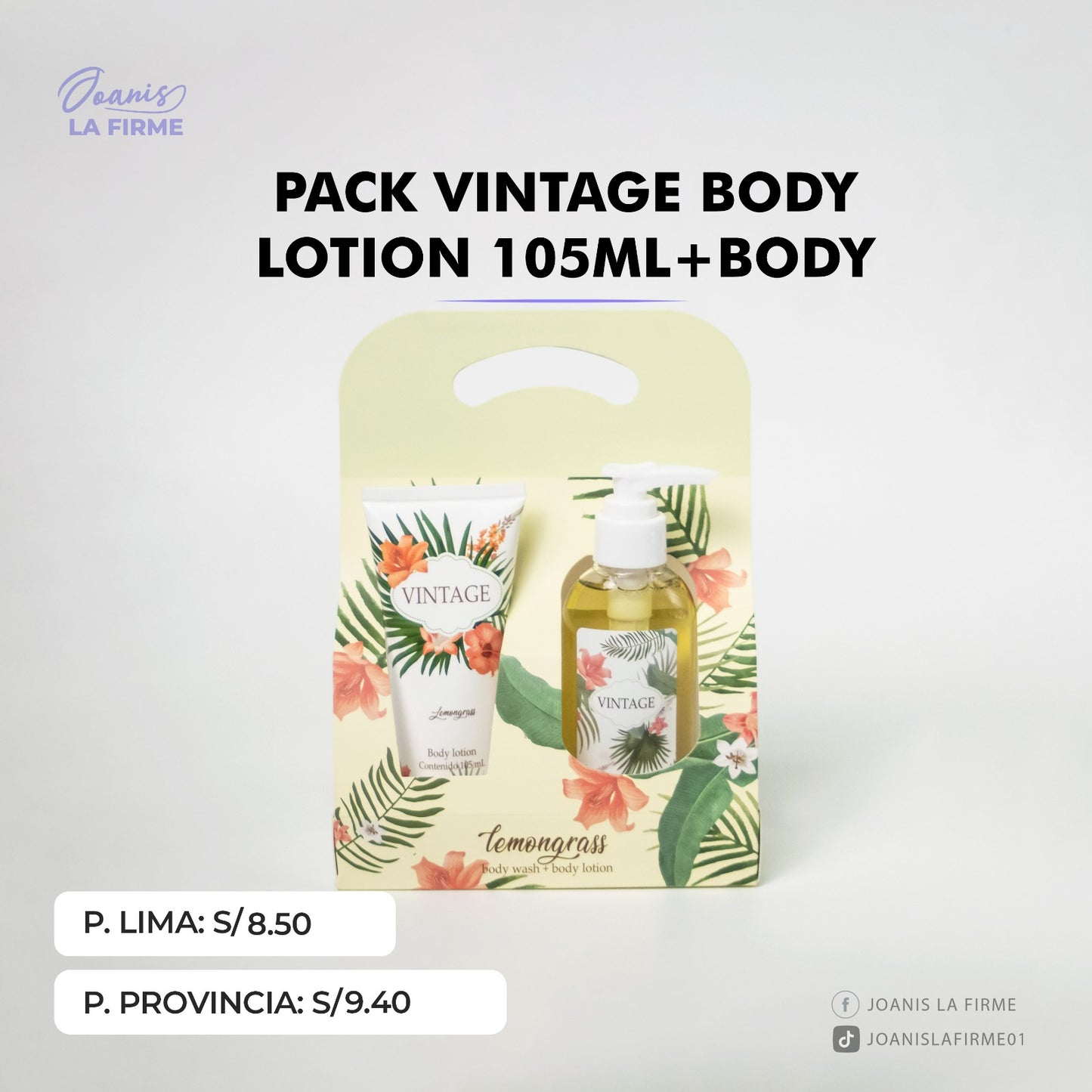 PACK VINTAGE BODY LOTION 105ML + BODY WASH